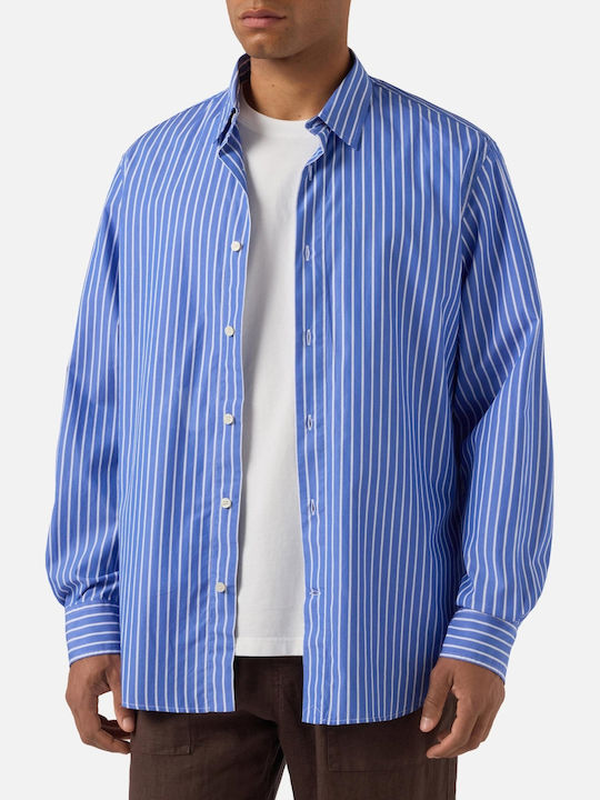 MC2 Cotton Shirt Blue Striped