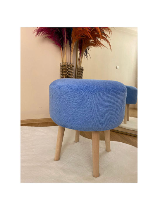 Living Room Wooden Blue Stool 38x38x46cm