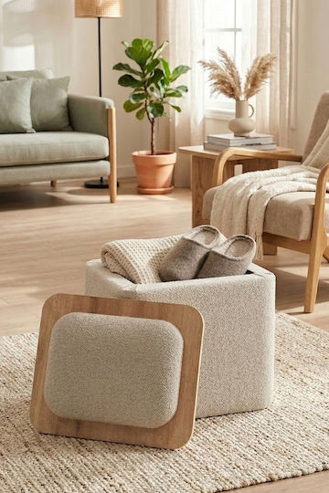 Hocker Für Das Wohnzimmer Mit Stauraum Hölzernes Braune STE-026575-V57817