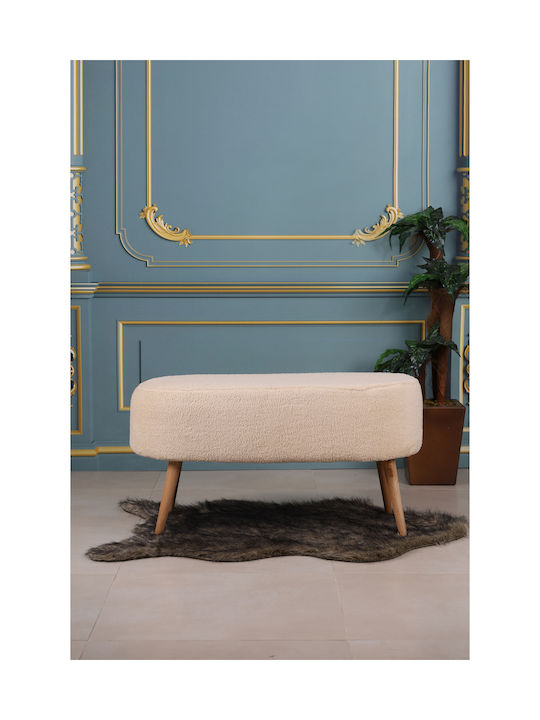 Living Room Wooden Beige Stools 90x40x40cm