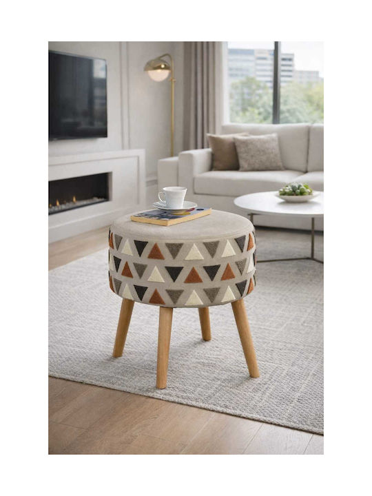 Living Room Stool Upholstered with Khaki Fabric 40x60x60cm
