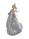 Espiel Engel Weihnachtsfigur Polyresin Silber-Grau 18 cm