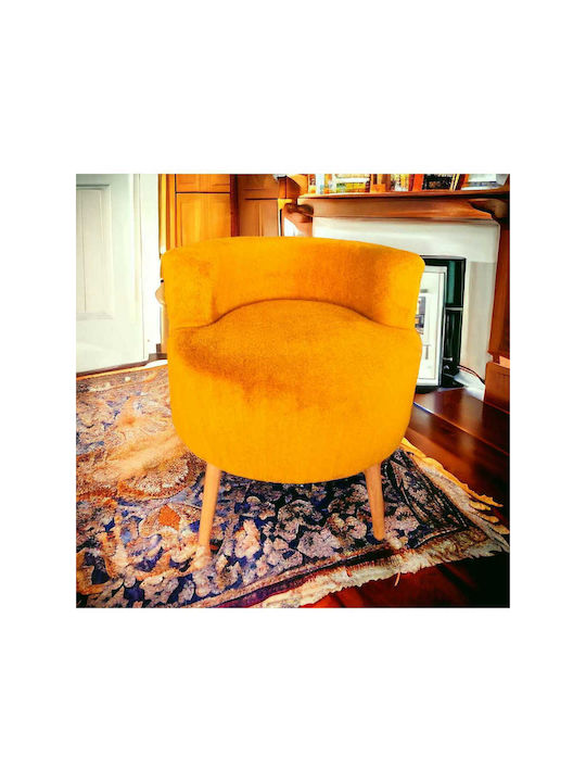 Living Room Wooden Orange Stools
