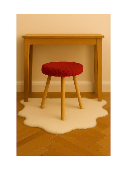 Wooden Red Footstool 35x35x35cm