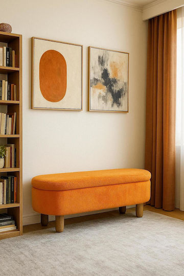 SteweHome Hocker Für Das Wohnzimmer Mit Stauraum Orange
