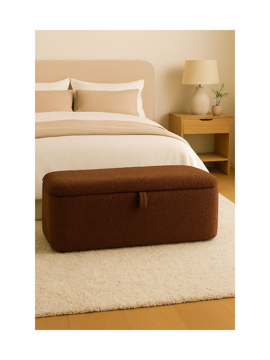 Living Room Bed Stool With Storage Space Upholstered In Red Fabric