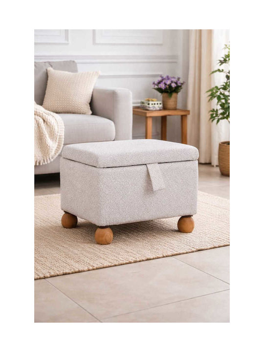 Living Room Stool With Storage Space Wooden Natural 38x59x58cm