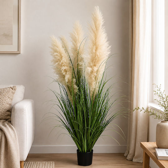 Τεχνητό Διακοσμητικό Pampas Grass Γλάστρα 150cm