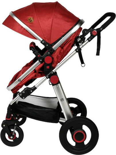 Buf Boof Reversible 2 in 1 Baby Stroller Suitable for Newborn Red