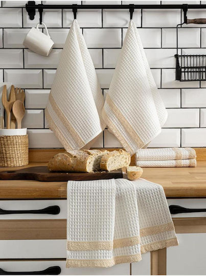 SteweHome Prosop De Bucătărie Din 100% Bumbac În Culoare Albă 40x60cm 5 Bucăți