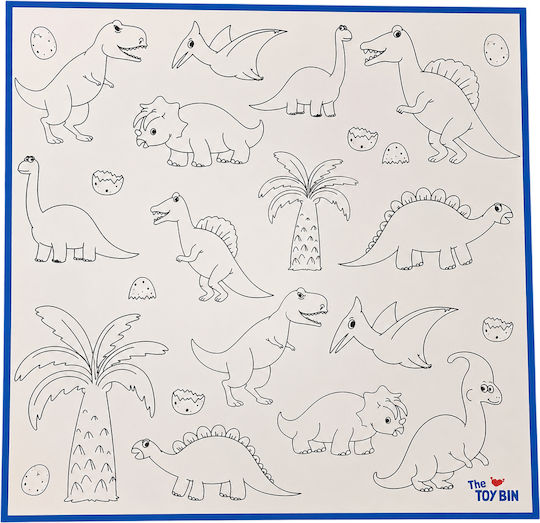 Großer Malerei-Teppich Dinosaurier 145x145 Aus – Spielzeug für den Boden Kreativ & Messy Play Spielzeugkiste