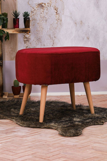Taburet de Living Tapițat cu Material Textil Vișiniu