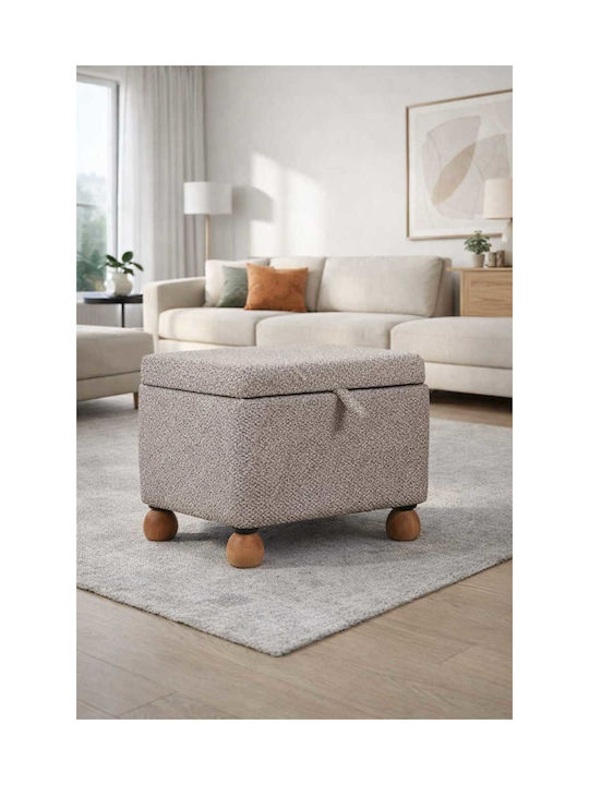 Living Room Stool With Storage Space Wooden Brown 38x59x58cm