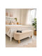 Living Room Bed Stool With Storage Space Wooden Beige