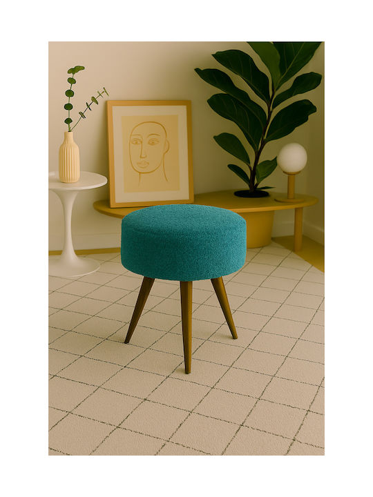 Wooden Turquoise Footstool 38x45x38cm