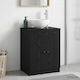 vidaXL Badezimmer Waschtisch-Einheit Ohne Waschbecken M54xB41xH70cm Schwarz