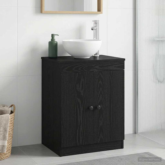 vidaXL Badezimmer Waschtisch-Einheit Ohne Waschbecken M54xB41xH70cm Schwarz