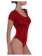 Lord Bodysuit Cu Decolteu Adânc Bodysuite Pentru Femei Micromodal Roșu
