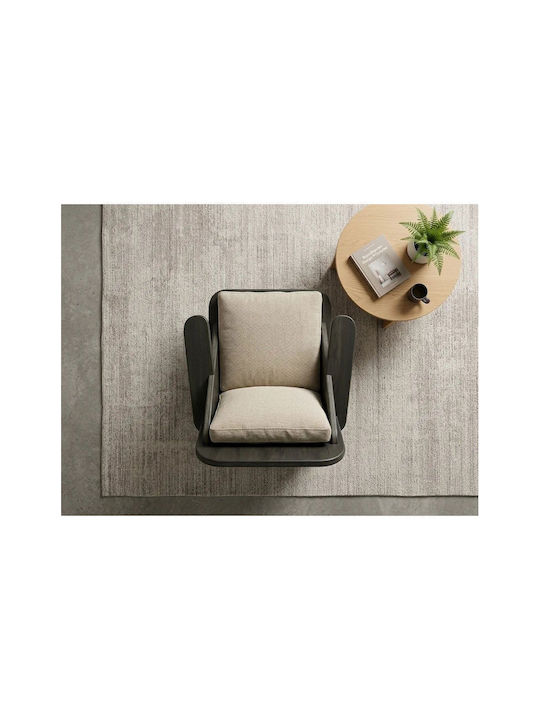 Armchair with Footstool Black 65x55x55cm