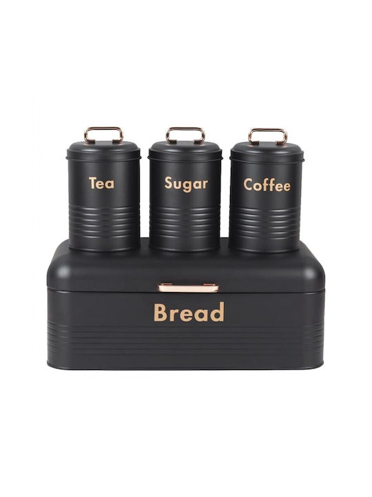 Vază Pentru Ceai / Cafea Cu Capac Metalic Negru 1 Bucată