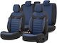 Luxury Upholstery Set Otom Textile Eco Leather Sport Line Design – Black Blue Stitching Front Rear Seats