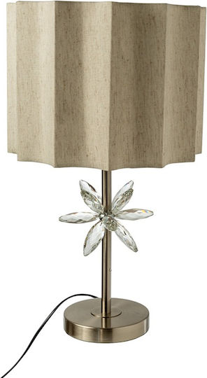 Zen Collection Metal Table Lamp with Beige Shade and Silver Base