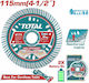 Total Δίσκος Κοπής Δομικών Υλικών 115mm