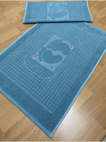 SteweHome Set Cotton Bath Mats STE-024679-V50961 Petrol Blue 50x70cm 2 Pieces