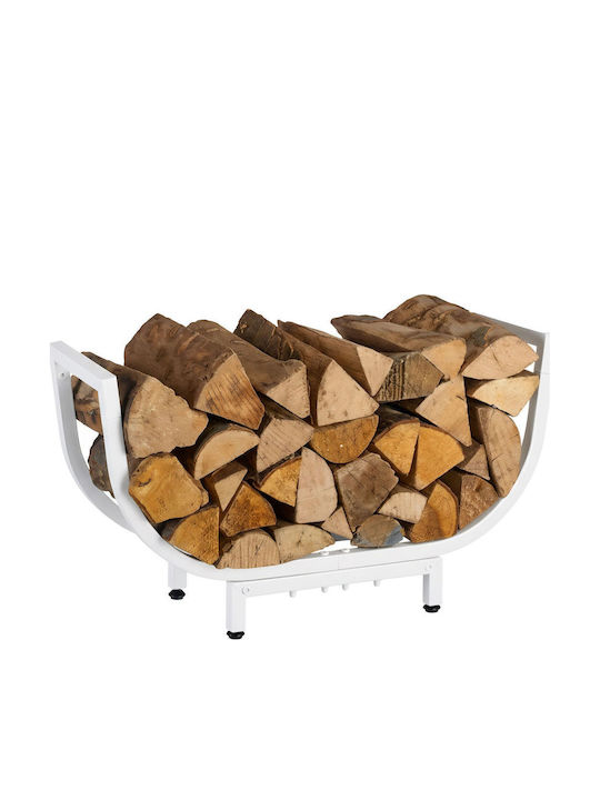 Relaxdays Coș Metalic De Depozitare Lemne 35x21x65cm Alb