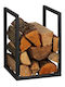 Relaxdays Coș Metalic De Depozitare Lemne 40x30x30cm Negru