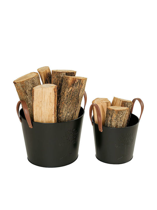Relaxdays Metallic Firewood Storage Basket 35x45x45cm