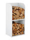 Relaxdays Raft Din Lemn Pentru Depozitarea Lemnelor 80x40x30cm Alb