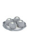 Relaxdays Set Suporturi Lumanări Pentru Suporturi De Lumânări Gri 8x27.5cm 4 Bucăți