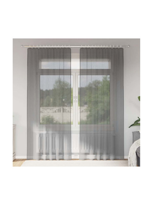 vidaXL vidaXL Vorhänge Fenster mit Oberer Registerkarte Dunkelgrau 140x225cm