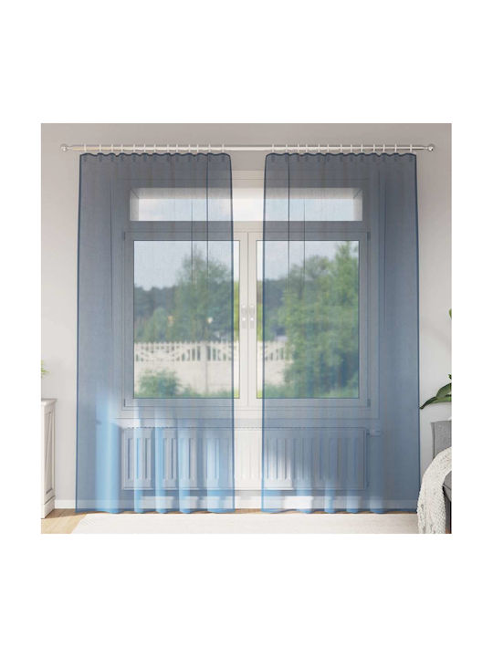 vidaXL Set Window Curtains with Tab Tops Royal Blue 140x225cm