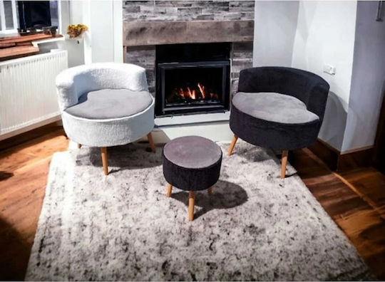 Living Room Furniture Set 2 Armchairs & Stool