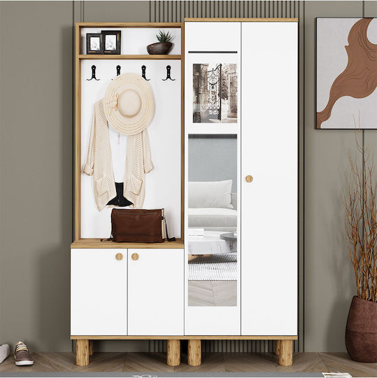 Mobilier Hol cu Oglindă Lemn Sintetic 120x35.3x185 cm