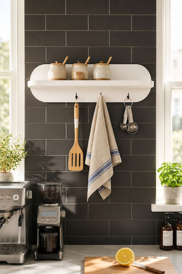 SteweHome Wooden Wall Hanger 60x14x11cm SteweHome Wooden Wall Hanger 60x14x11cm