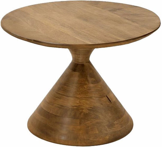 Round Side Table Vertex Wooden Natural L70xW70xH45cm