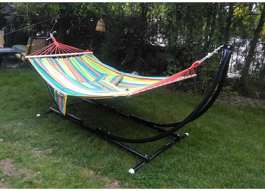 SteweHome Klappbare Hängemattenständer Metallisch Schwarz 360x275cm