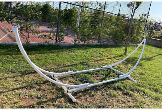SteweHome Pliabilă Hamac Stand Metalic Alb 360x275cm
