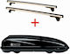 Roof Box Modula Travel Easy 460 Glossy Black 460 Liters Aluminum Bars Hermes Aerodynamic Design Locks