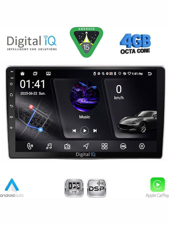 Digital IQ Car Audio System for Alfa Romeo Mito 2008-2018 (Bluetooth/USB/WiFi/GPS/Apple CarPlay/Android Auto) with 9" Touch Screen