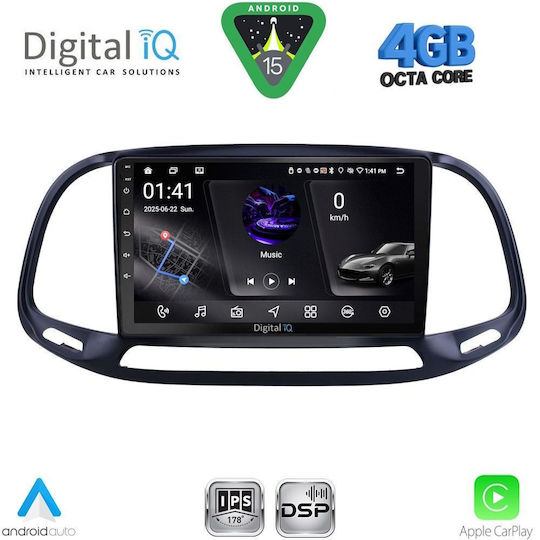 Digital IQ Ηχοσύστημα Αυτοκινήτου για Opel Combo Fiat Doblo 2015-2018 (Bluetooth/USB/WiFi/GPS/Apple-Carplay/Android-Auto) με Οθόνη Αφής 9"
