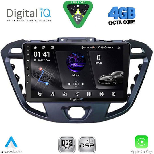 Digital IQ Ηχοσύστημα Αυτοκινήτου για Ford Transit Custom / Tourneo Custom 2013-2019 (Bluetooth/USB/WiFi/GPS/Apple-Carplay/Android-Auto) με Οθόνη Αφής 9"