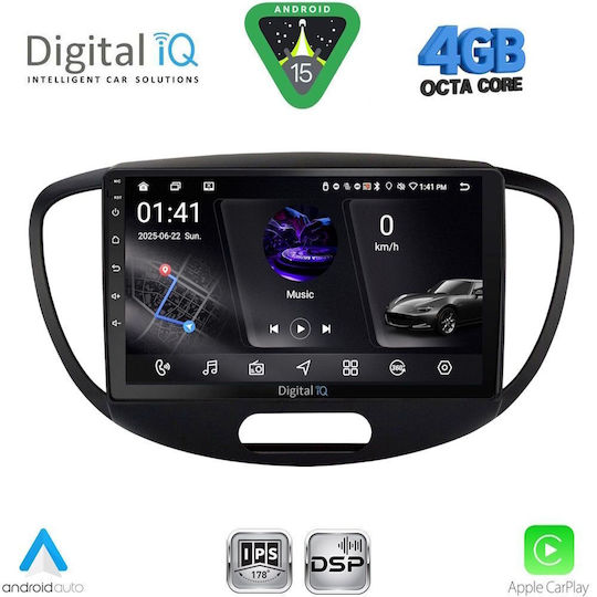 Digital IQ Ηχοσύστημα Αυτοκινήτου για Hyundai i10 2008-2013 (Bluetooth/USB/WiFi/GPS/Apple-Carplay/Android-Auto) με Οθόνη Αφής 9"