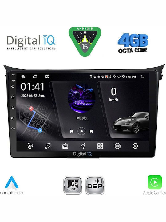 Digital IQ Car Audio System for Hyundai i30 2012-2017 (Bluetooth/USB/WiFi/GPS/Apple CarPlay/Android Auto) with 9" Touch Screen