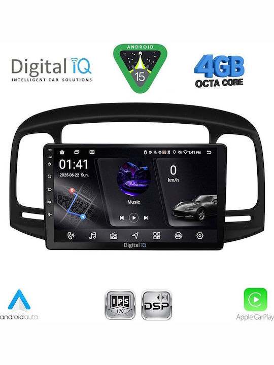 Digital IQ Car Audio System for Hyundai Accent 2005-2012 (Bluetooth/USB/WiFi/GPS/Apple CarPlay/Android Auto) with 9" Touch Screen