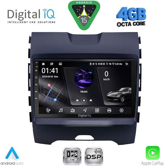 Digital IQ Ηχοσύστημα Αυτοκινήτου για Ford Edge 2015-2023 (Bluetooth/USB/WiFi/GPS/Apple-Carplay/Android-Auto) με Οθόνη Αφής 9"