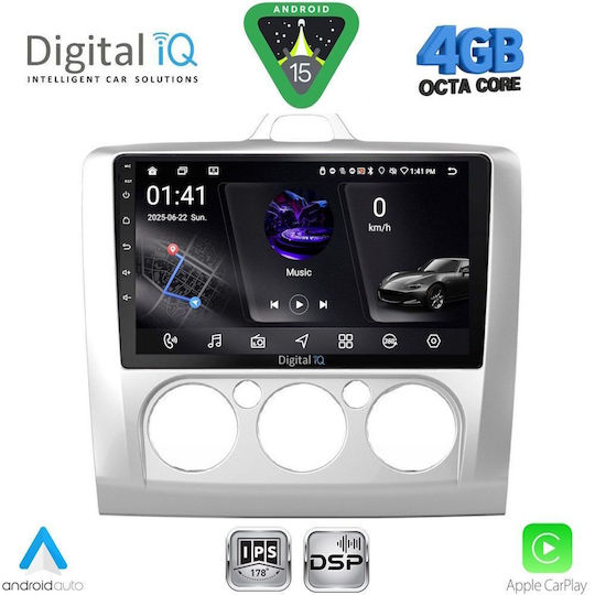 Digital IQ Car Audio System for Ford Focus 2005-2012 with A/C Bluetooth USB WiFi GPS Apple CarPlay Android Auto with 9" Touch Screen